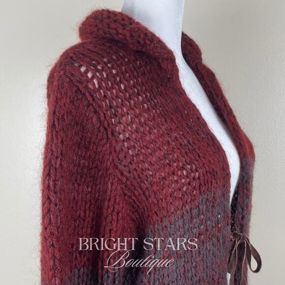 Rare Vintage Knit Ombre Duster Cardi ASO Willow Rosenberg BtVS Ashley Olsen Red - Picture 11 of 12